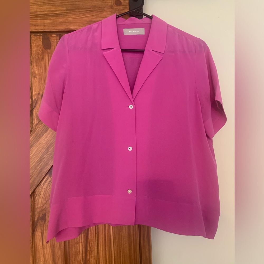 Everlane silk short sleeve button up